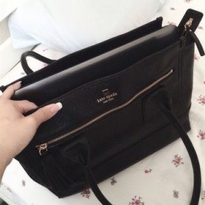 Kate Spade Leather Black Tote Handbag Purse